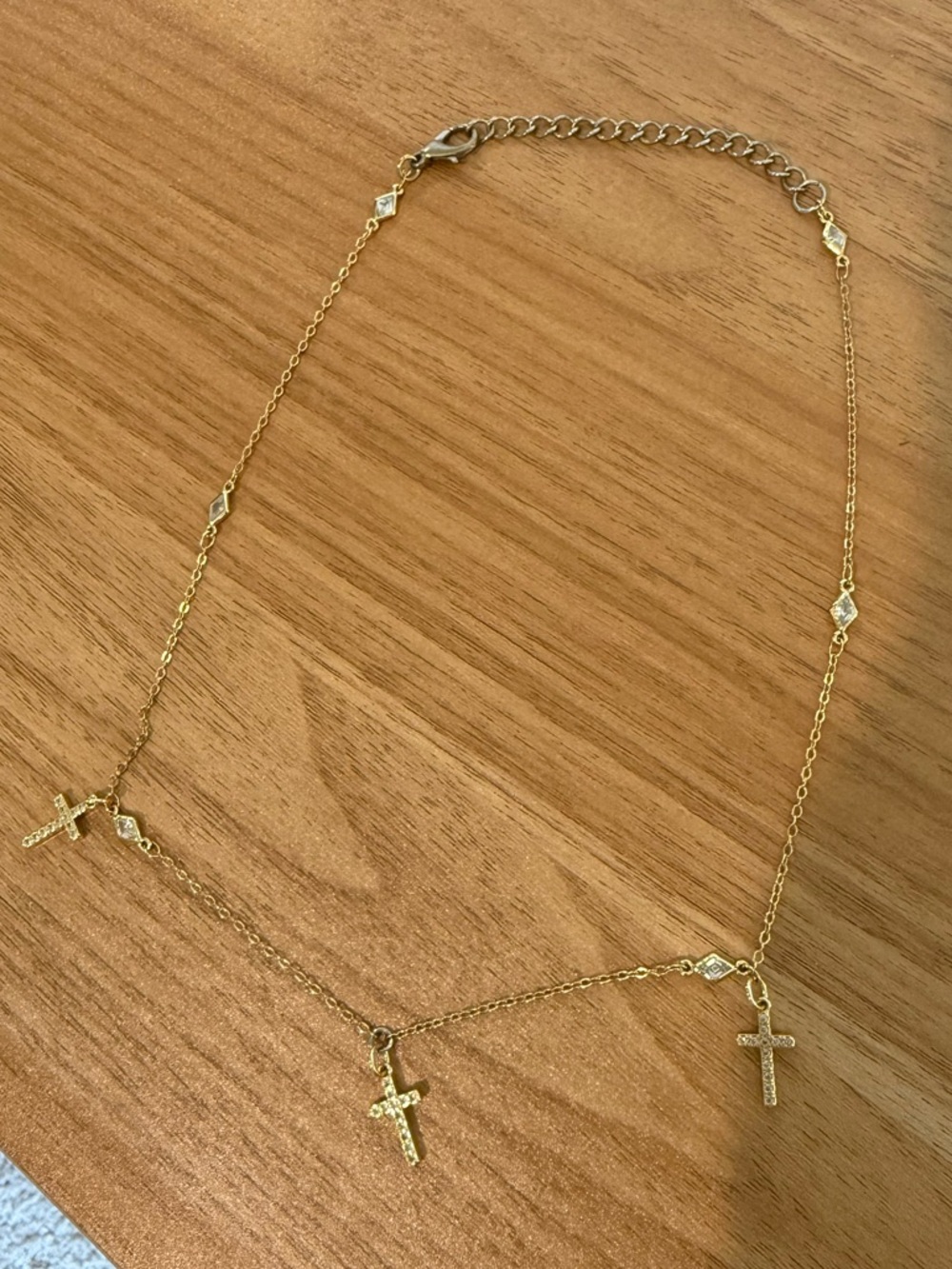Gold Cross Charm Layered Necklace - Women Jewelry